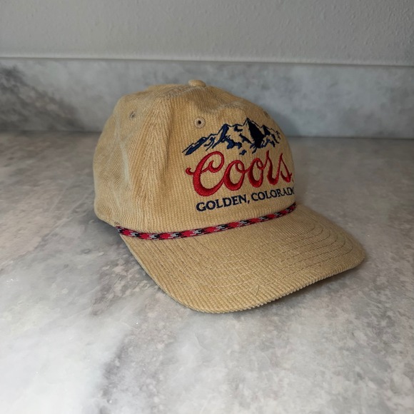 Coors Light Other - Coors Banquet Corduroy Snapback Hat Rope Golden Colorado Mountains